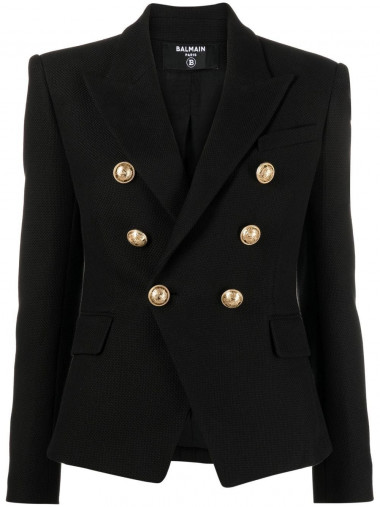 6 button coton pique jacket