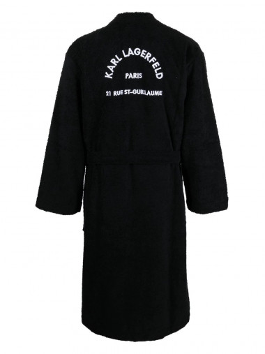 Unisex address logo bathrobe