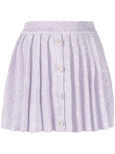 Sequin pleated knit skirt