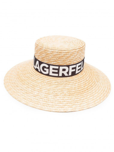Essential logo raffia hat